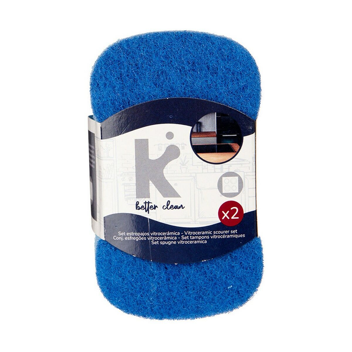 Set of scourers Blue Polyurethane (32 Units)