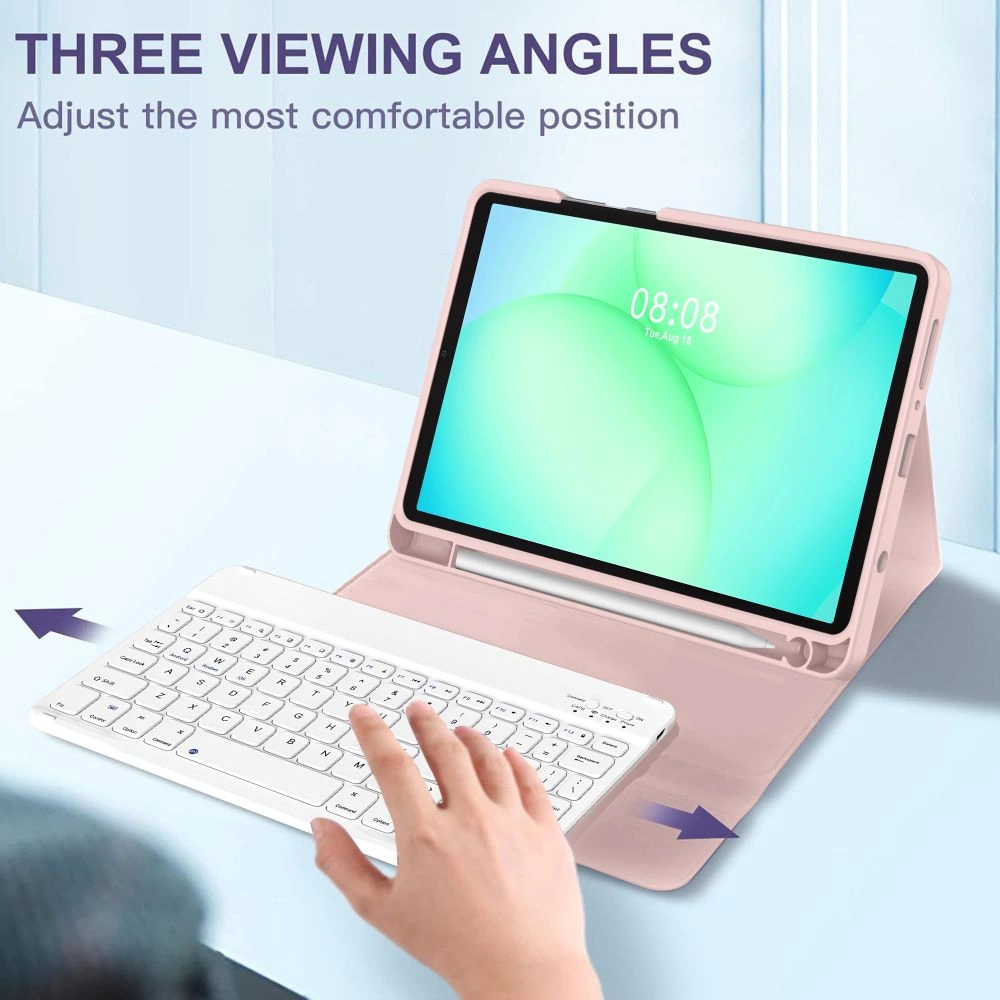 Etui Tech-Protect Smartcase Pen + Keyboard do Samsung Galaxy Tab A9 / A11 8.7 X110 / X115 / X133 / X135 Pink
