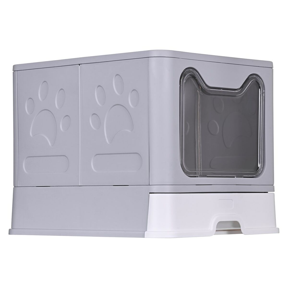 Cat Litter Box Diamentiq Yoko White Grey Plastic Cat Litter Box Diamentiq Yoko White Grey Plastic