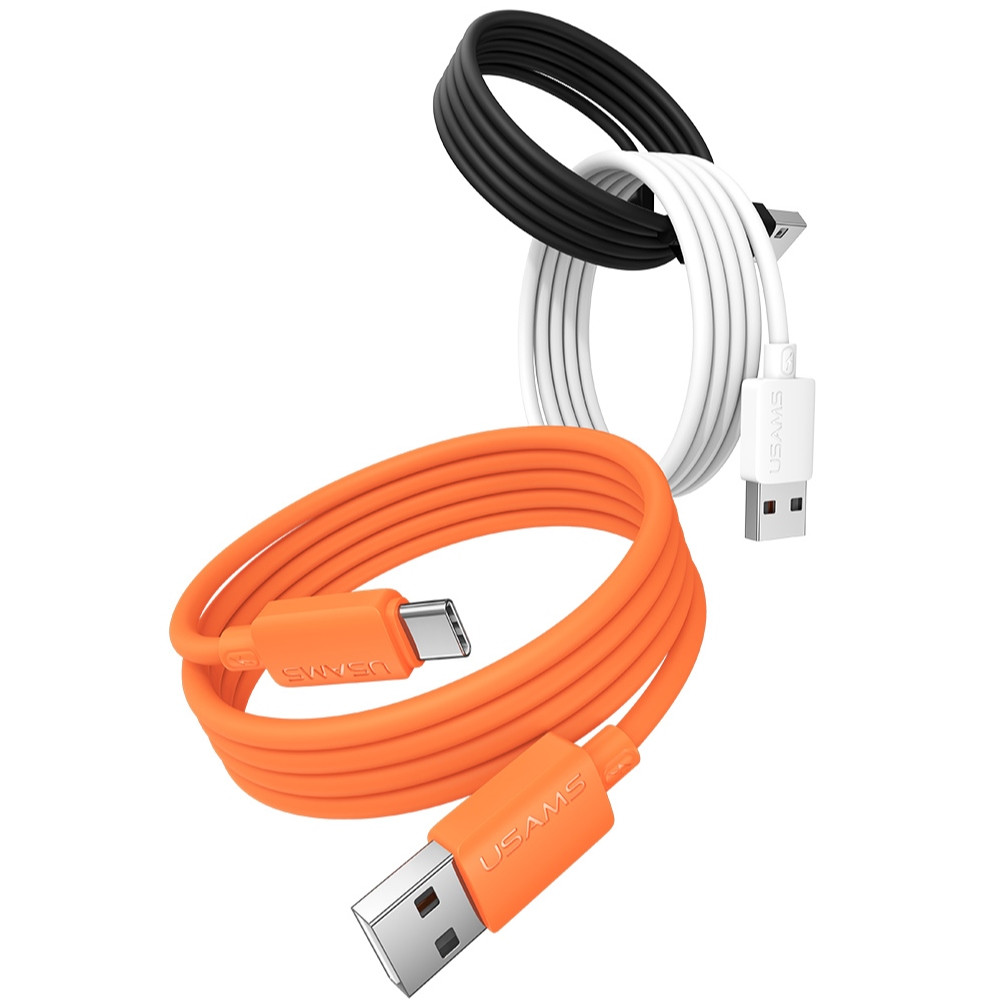 Kabel USAMS U98 3A Silicone Fast Charging USB-A do USB-C pomarańczowy