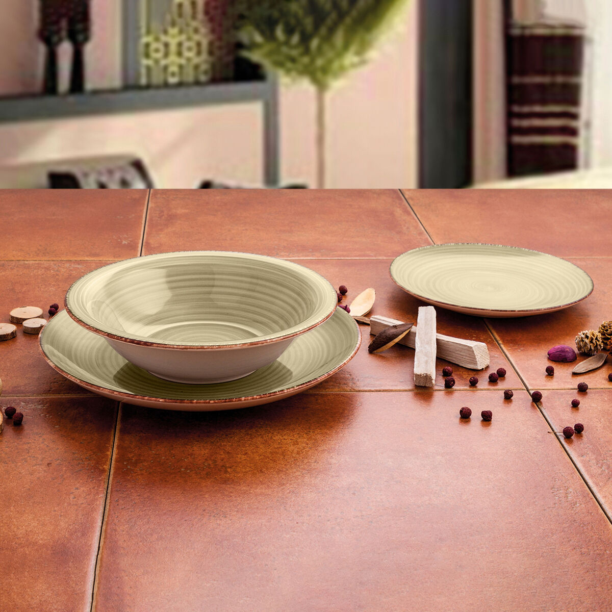 Tableware Quid Vita Natura Green Ceramic 18 Pieces Tableware Quid Vita Natura Green Ceramic 18 Pieces