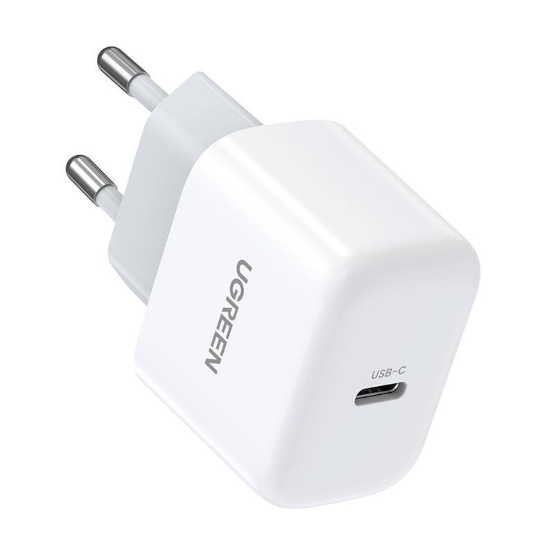 Mini wall charger UGREEN, USB-C, 20W, PD (white)