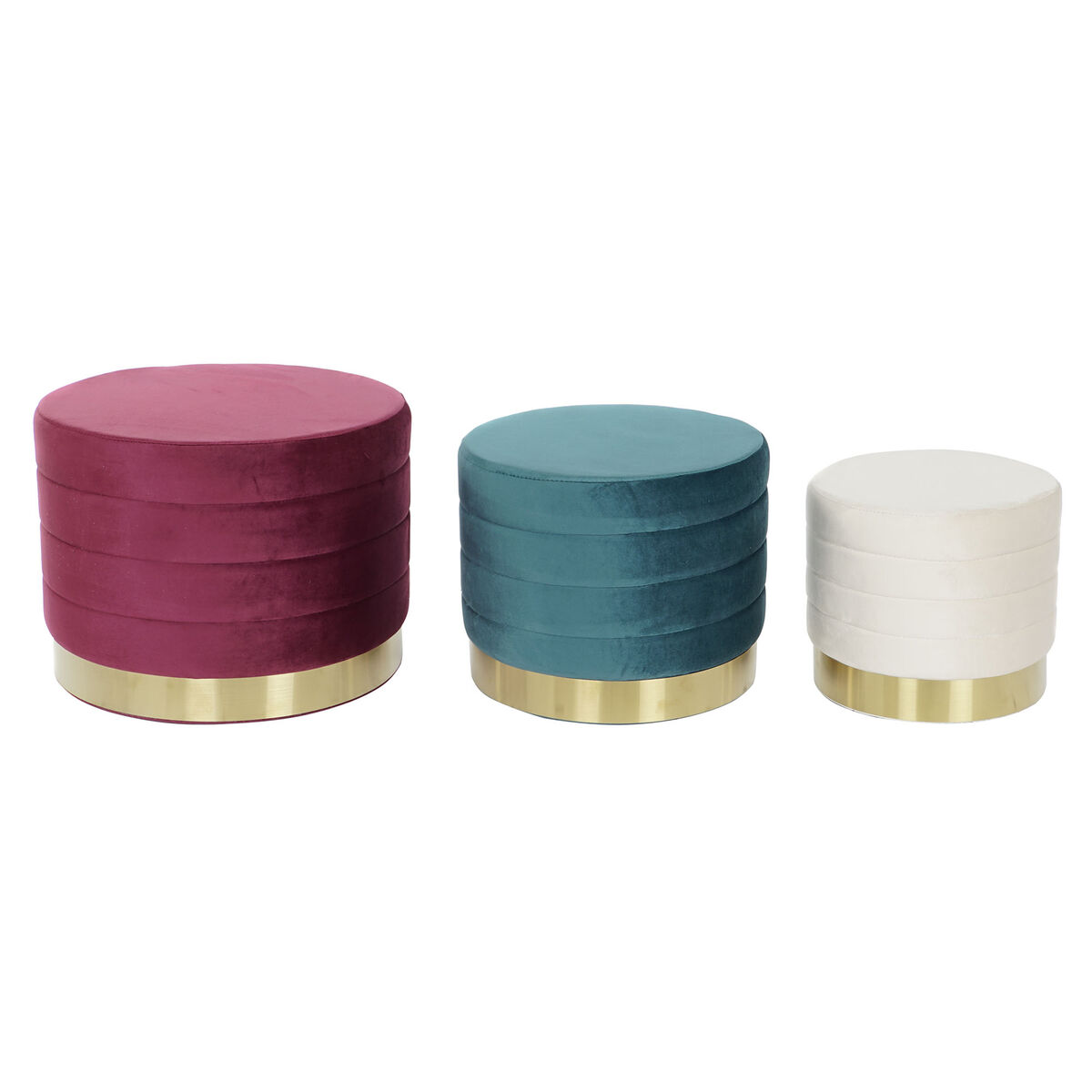 Footrest DKD Home Decor Velvet 60 x 60 x 45 cm MDF Wood
