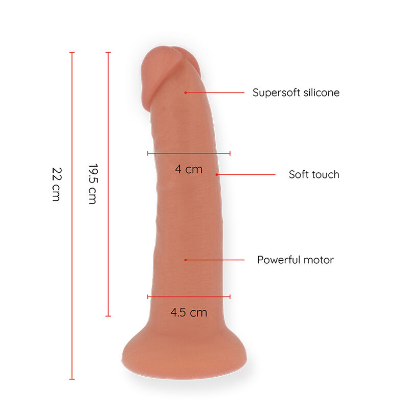 ONINDER - LARGE BOGOTÃ VIBRATOR DILDO 9 SPEEDS NATURAL 22 CM -O- 4.5 CM - FREE APP