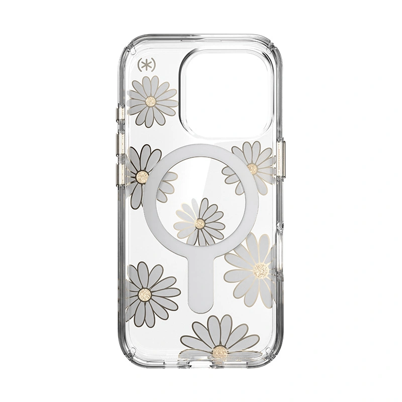 Speck Presidio Lux ClickLock & MagSafe Apple iPhone 16 Pro (Sunshine Daisies / Clear / Gold)