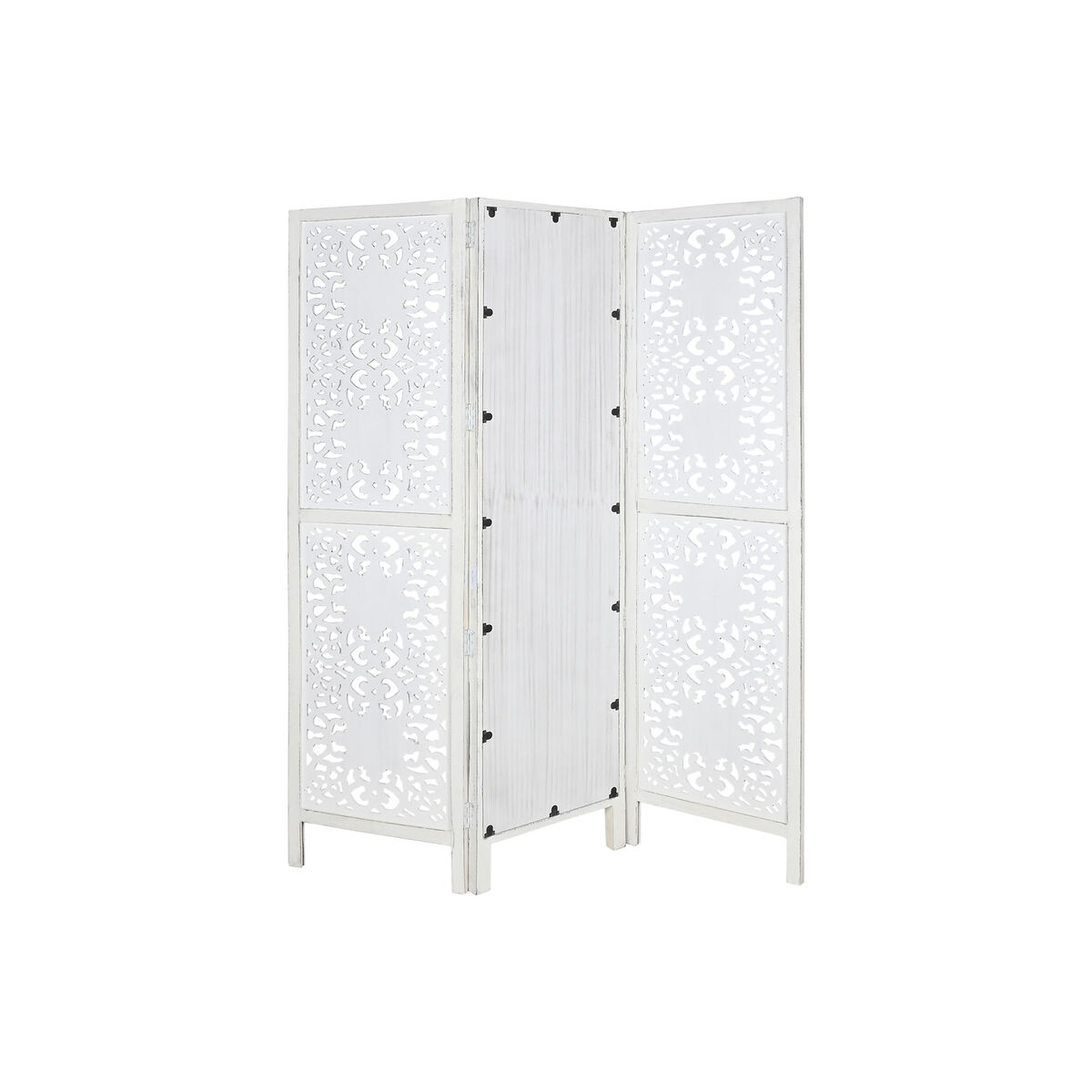 Folding screen Home ESPRIT White Mango wood Mirror 152 x 2 x 182 cm