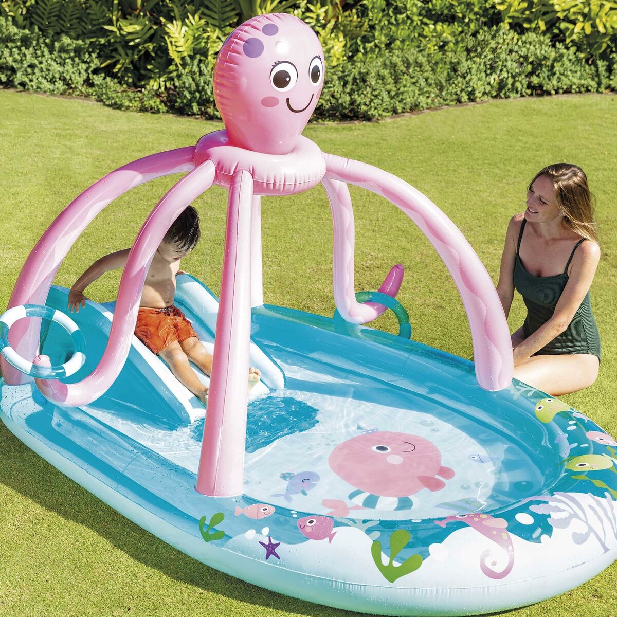 Inflatable Paddling Pool for Children Intex Octopus 229 L 243 x 183 x 150 cm Octopus