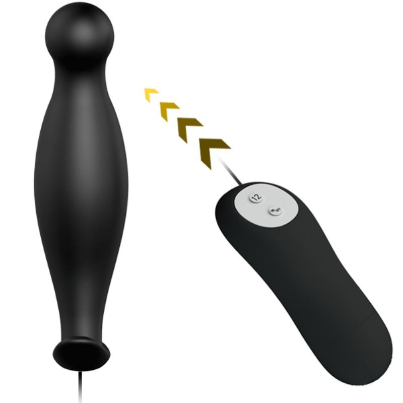 PRETTY LOVE BOTTOM - SILICONE ANAL PLUG EXTRA STIMULATION 12 SPEEDS REMOTE CONTROL