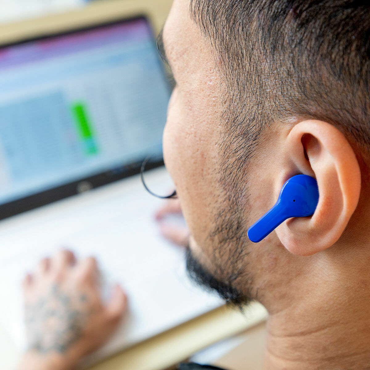 Wireless Headphones Blue InnovaGoods Wireless Headphones Blue InnovaGoods