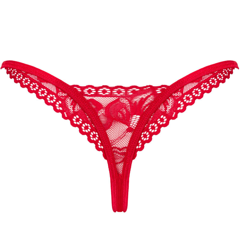 OBSESSIVE - LACELOVE THONG RED XL/XXL