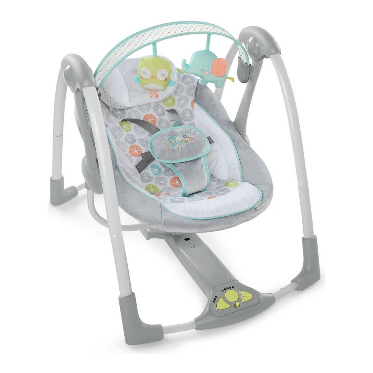 Rocking Chair Ingenuity Compact Swing - Hugs & Hoots Grey White
