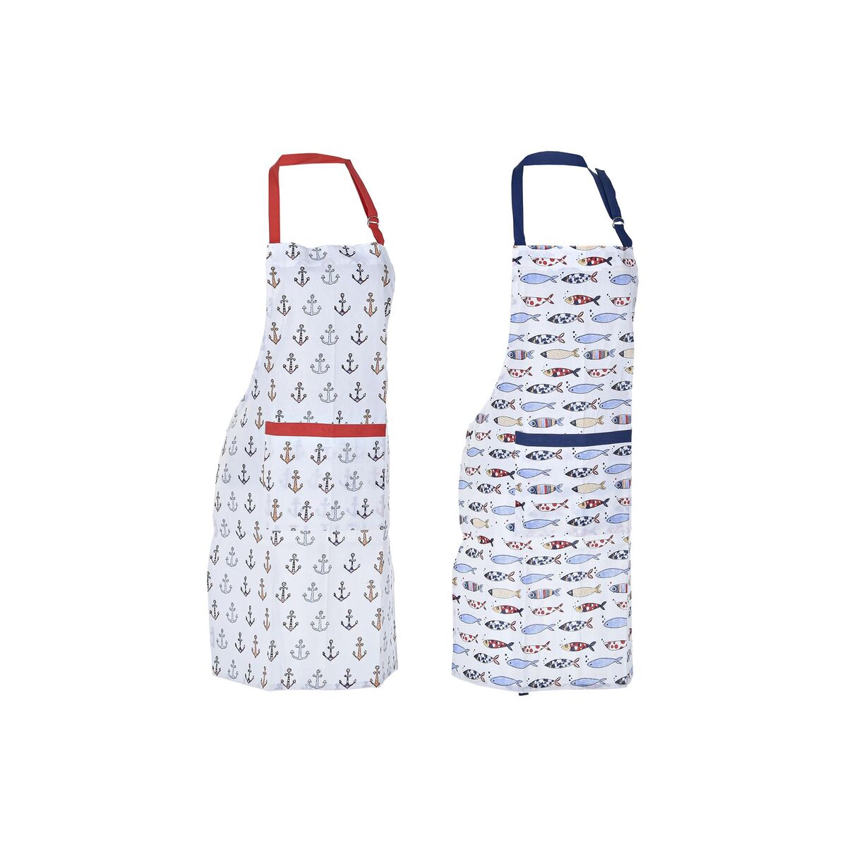 Kitchen Set DKD Home Decor Navy Polyester Cotton (60 x 80 x 0,5 cm) (2 Units)