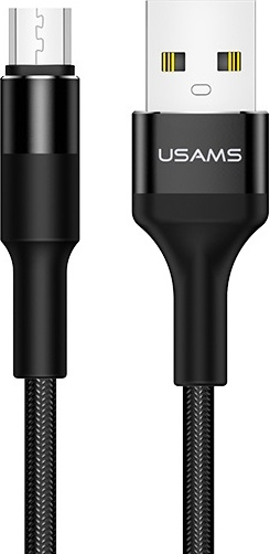 USAMS Nylon Cable U5 2A microUSB black 1,2m SJ224USB01 (US-SJ224)