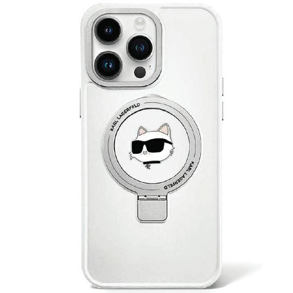 Karl Lagerfeld KLHMP15MHMRSCHH Apple iPhone 15 Plus / 14 Plus hardcase Ring Stand Choupette Head MagSafe white
