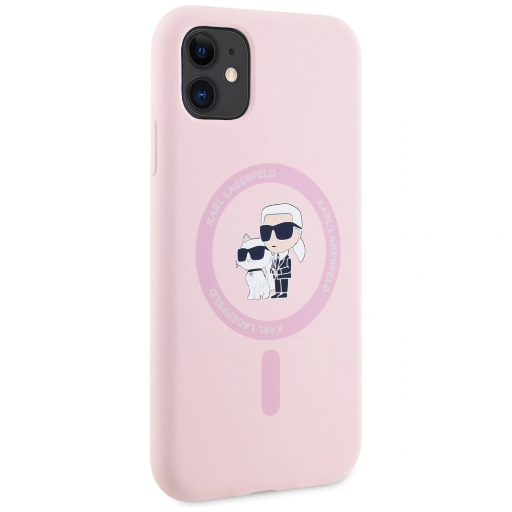 Karl Lagerfeld Silicone Karl&Choupette MagSafe Apple iPhone 11 pink