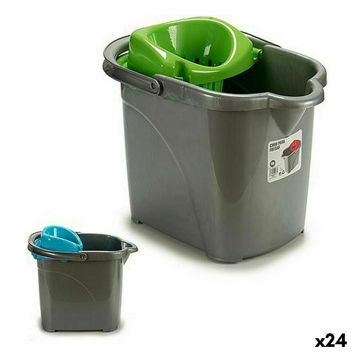 Cleaning bucket With wheels Plastic 15 L 31 x 31 x 41 cm (24 Units)