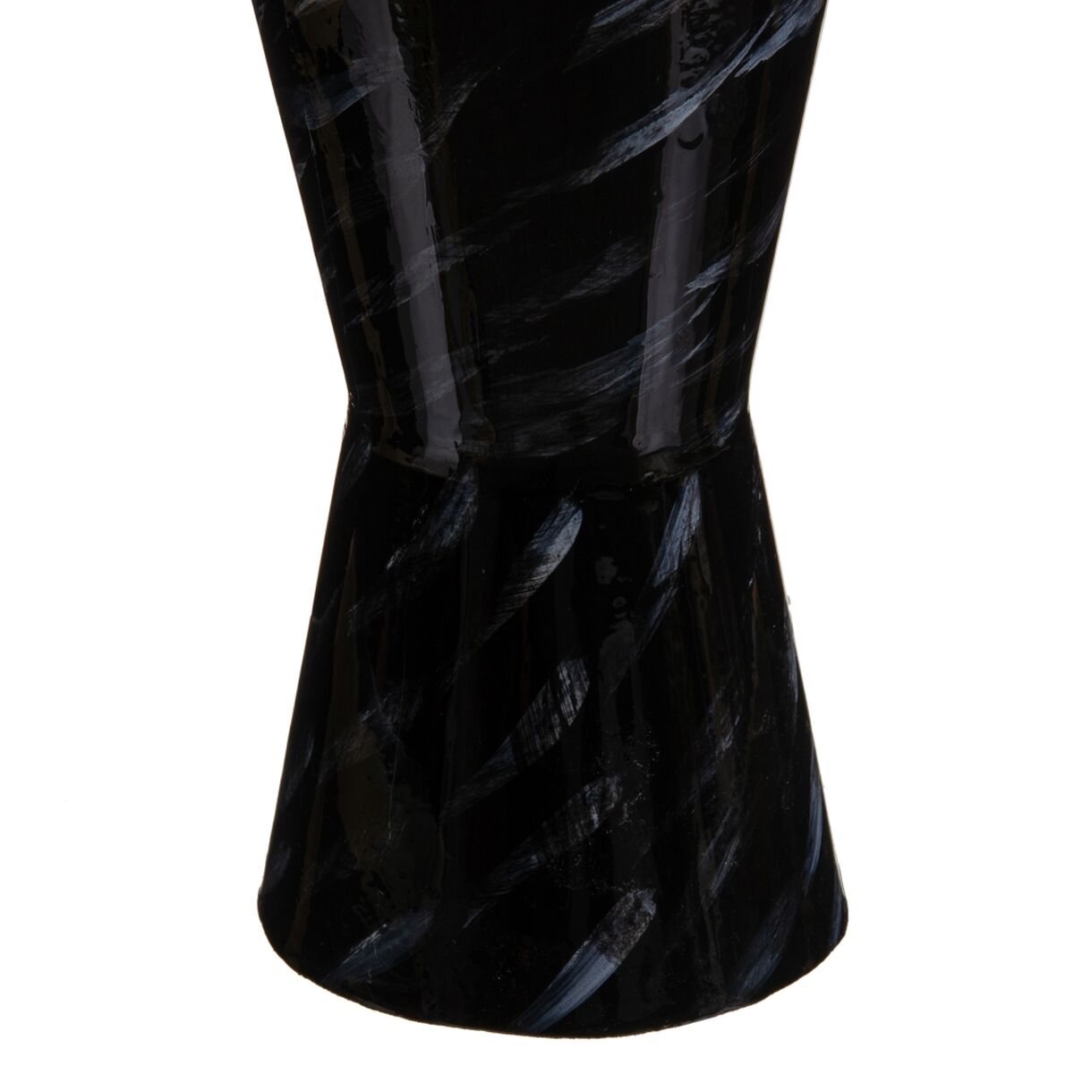 Vase 18 x 18 x 58 cm Crystal Black Golden Metal