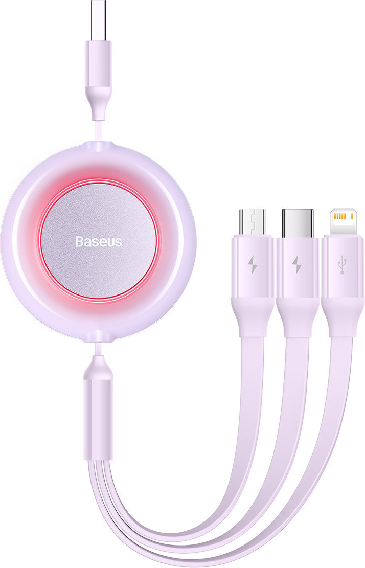 Baseus Bright Mirror 2 3in1 USB-A - microUSB + Lightning + USB-C 3.5A 1.1m purple