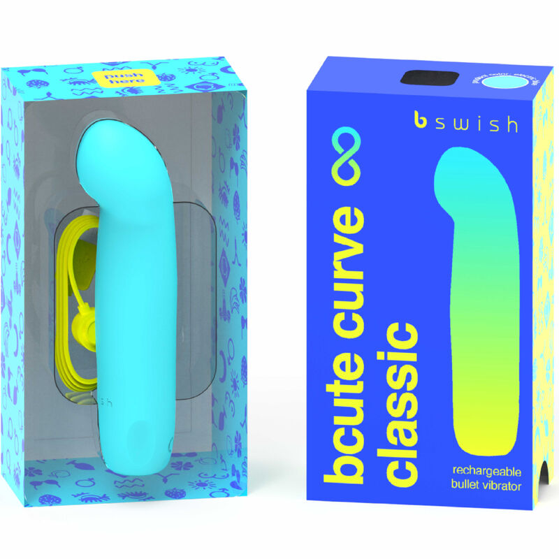 B SWISH - BCUTE CURVE INFINITE CLASSIC SILICONE RECHARGEABLE VIBRATOR ELECTRIC BLUE