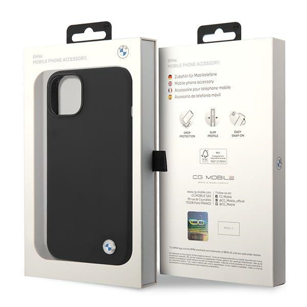 BMW BMHCP14MSILBK Apple iPhone 14 Plus black Silicone Metal Logo