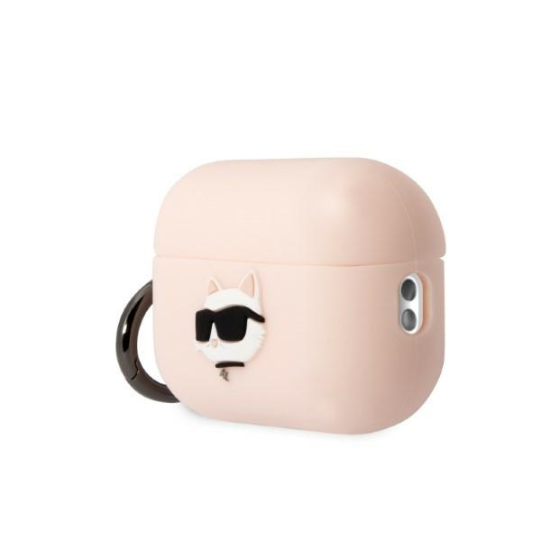 Karl Lagerfeld KLAP2RUNCHP Apple AirPods Pro 2 cover pink Silicone Choupette Head 3D