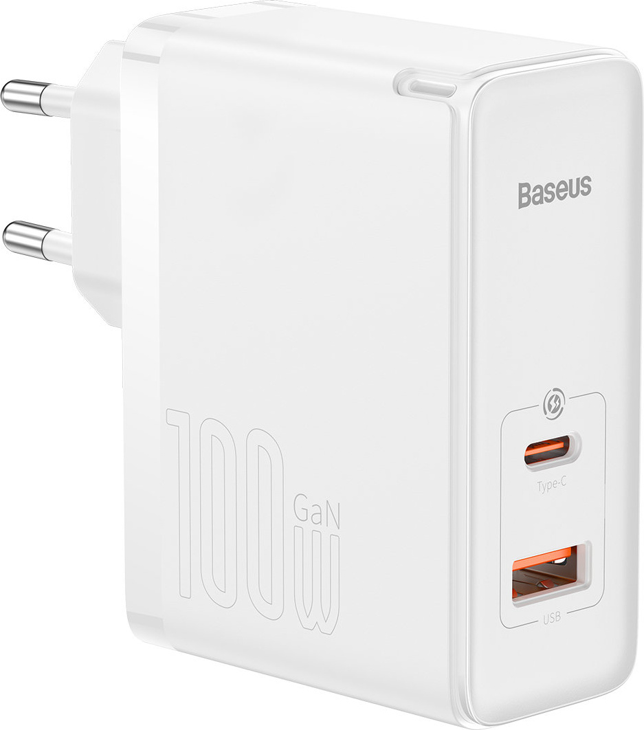 Baseus GaN5 Pro Wall Charger USB-C/USB 100W PD 3.0 QC4 .0+ AFC white
