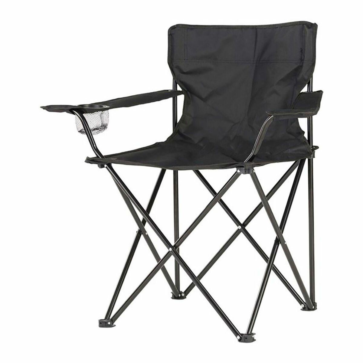 Folding Chair Black Polyester Canvas