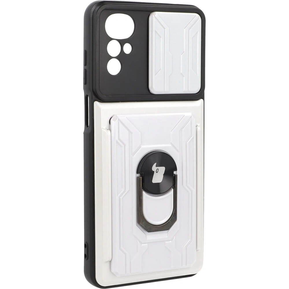 Bizon Case Camshield Card Slot Ring Moto G22 white