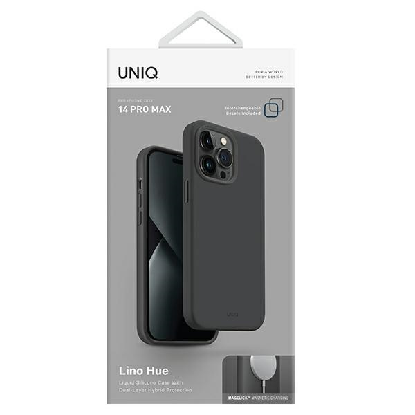 UNIQ Lino Hue Apple iPhone 14 Pro Max Magclick Charging charcoal grey