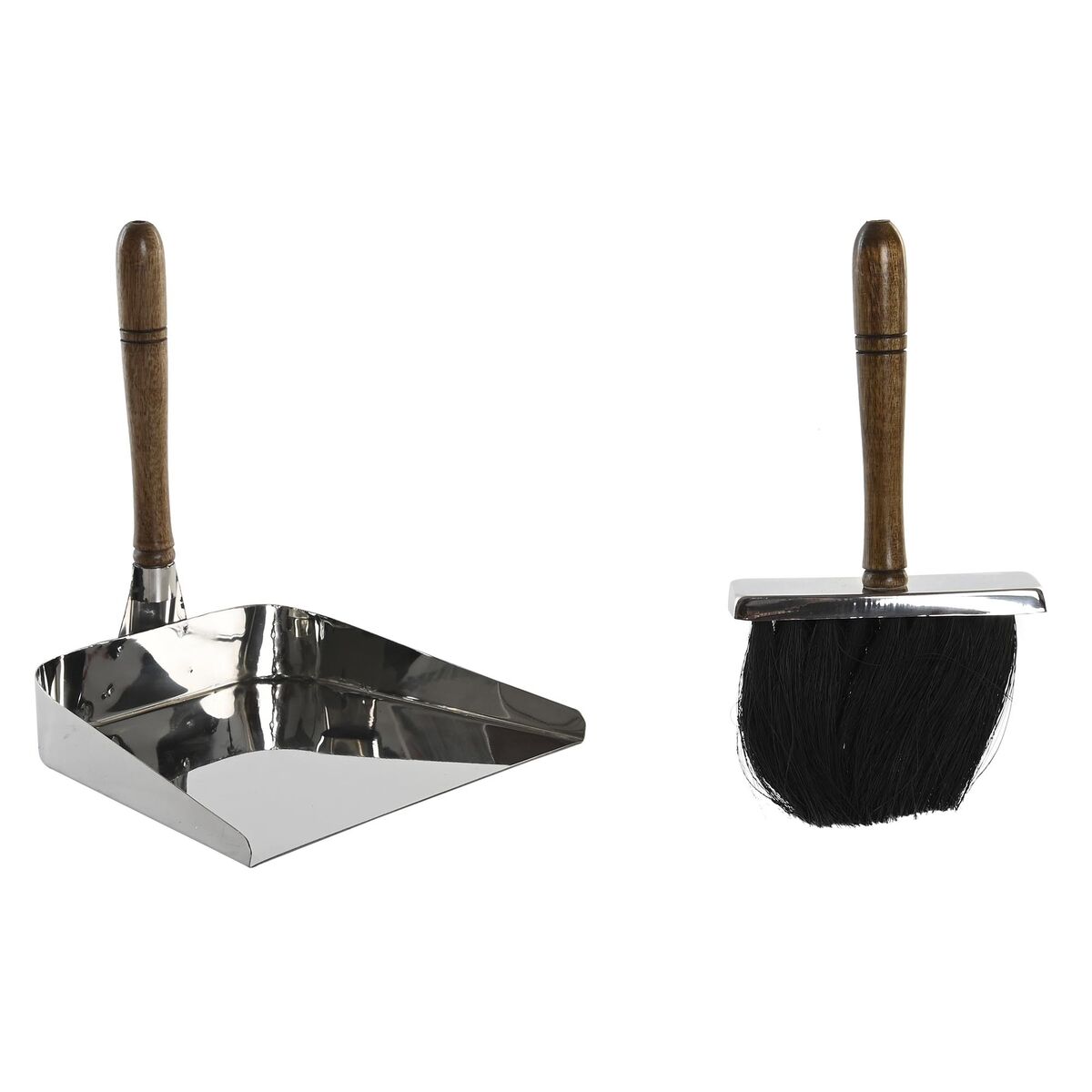 Fireplace Utensils DKD Home Decor 24 x 21 x 26 cm Stainless steel Mango wood