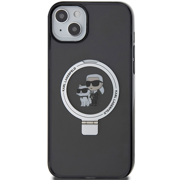 Karl Lagerfeld KLHMP14SHMRSKCK Apple iPhone 14 / 15 hardcase Ring Stand Karl&Choupettte MagSafe black