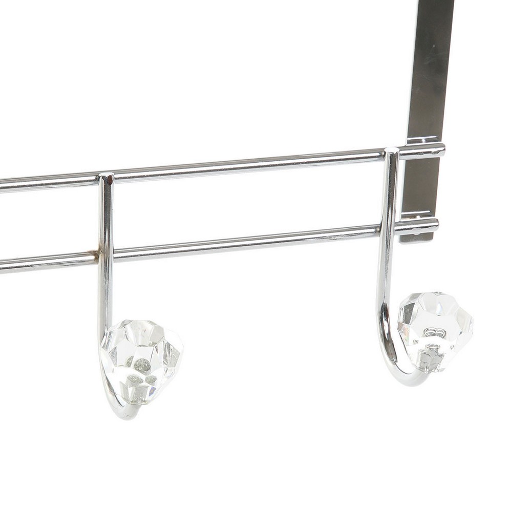 Door Coat Rack DKD Home Decor 8424001835256 47 x 10 x 22 cm Silver Metal Transparent