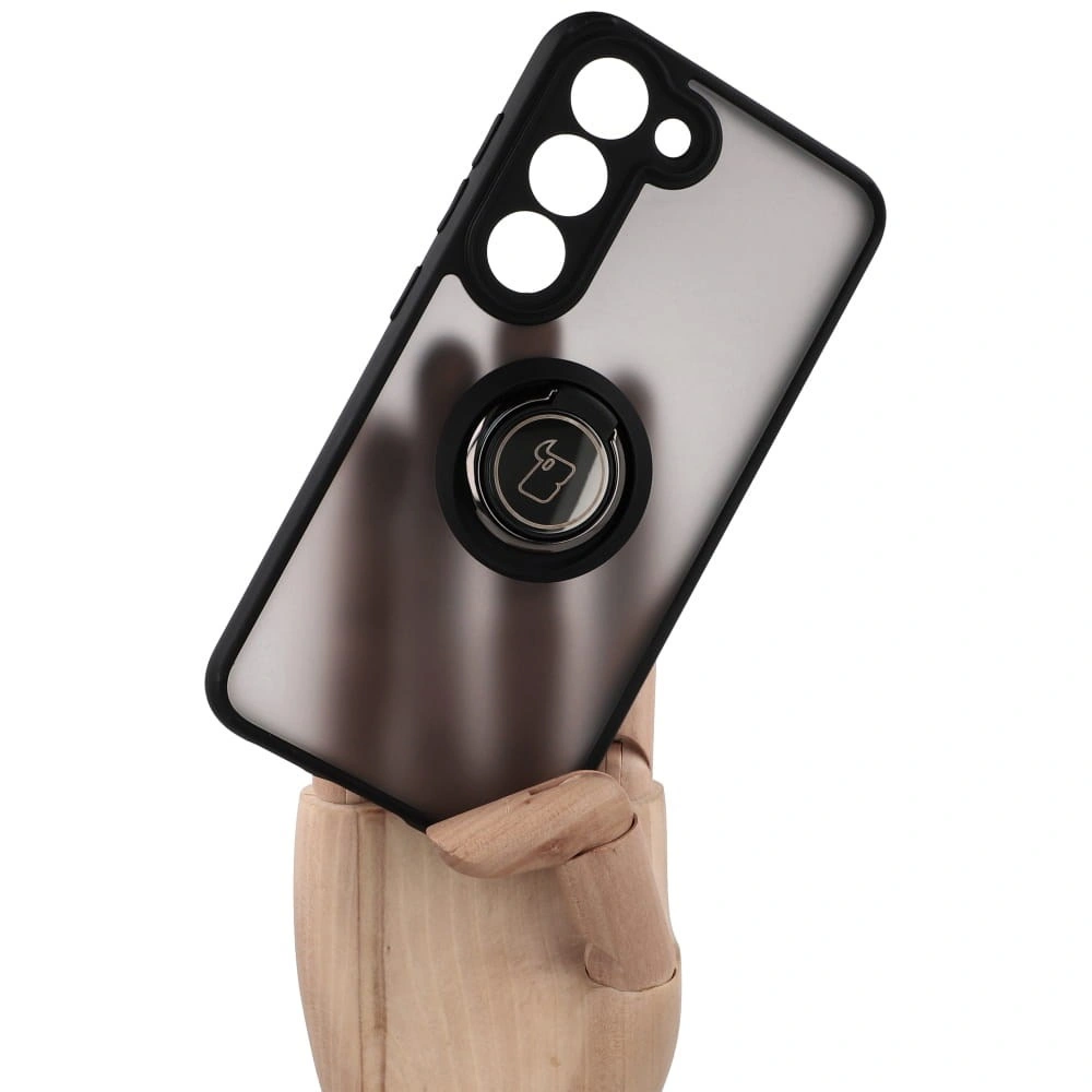 Bizon Case Hybrid Ring Samsung Galaxy S23 smoky with a black frame