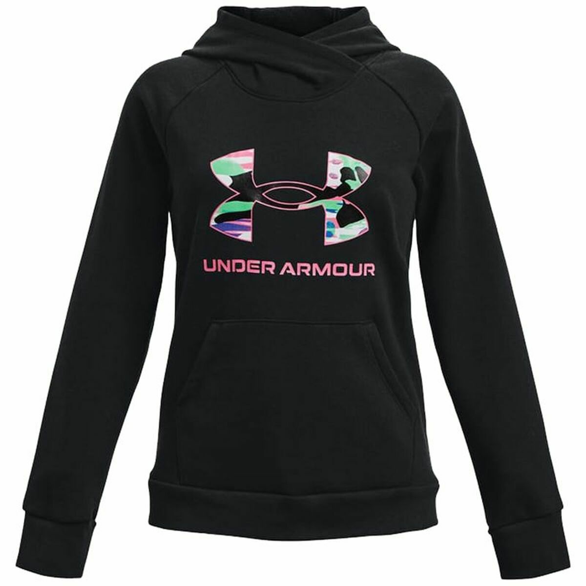 Hooded Sweatshirt for Girls Under Armour Rival Big Logo Black