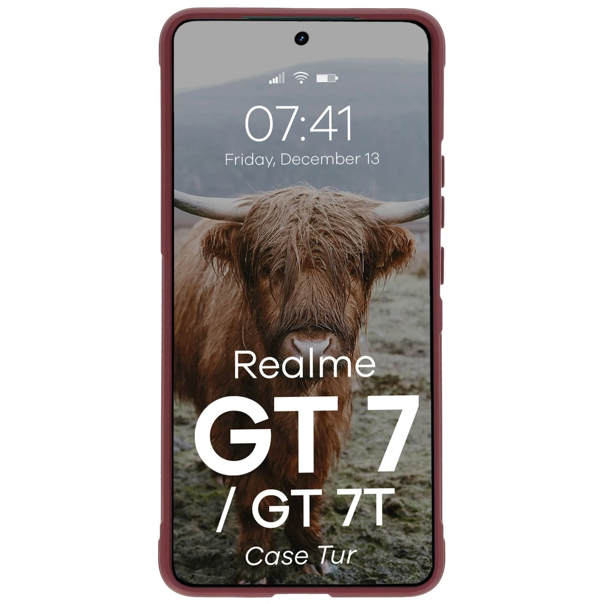 Pancerne etui Bizon Case Tur do Realme GT 7 / 7T burgundowe