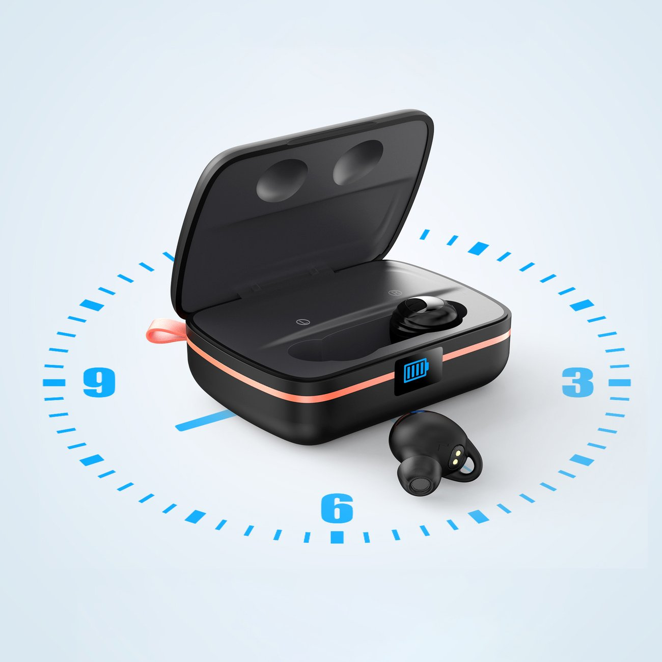 Choetech BH-T05 TWS Earphones waterproof, solar charger, powerbank 2500mAh black