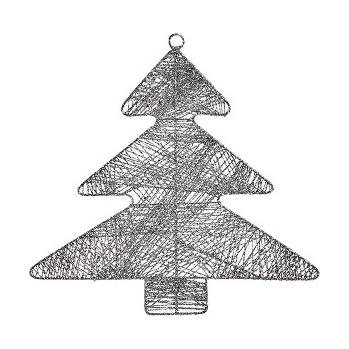 ozdoby świąteczne Srebrzysty Choinka 36,7 x 0,2 x 37,5 cm Metal Plastikowy