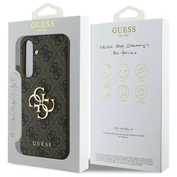 Guess GUHCS24FE4GMGBR Samsung Galaxy S24 FE hardcase 4G Big Metal Logo brown
