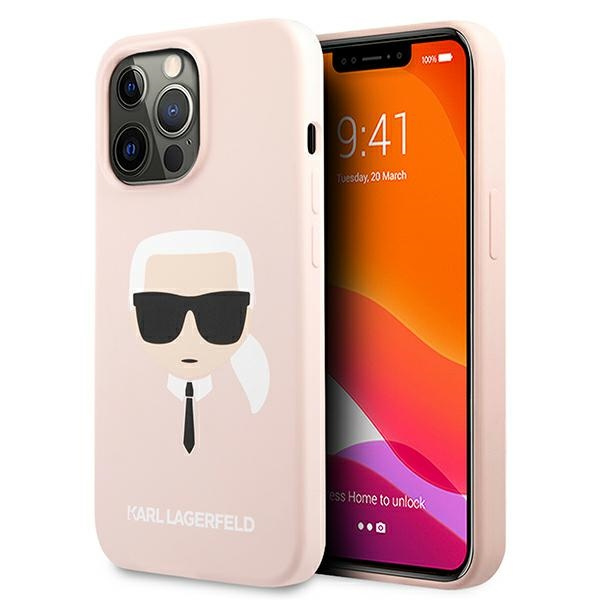 Karl Lagerfeld KLHCP13XSLKHLP Apple iPhone 13 Pro Max light pink hardcase Silicone Karl`s Head