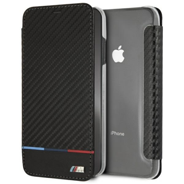BMW BMTRBKI65PUCARTCBK Apple iPhone XS Max book black Carbon Tricolor Stripe