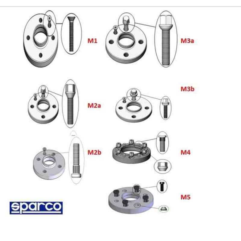 Seperators Sparco S051STB256 4x98 58,0 M12 x 1,25 5 mm M2A