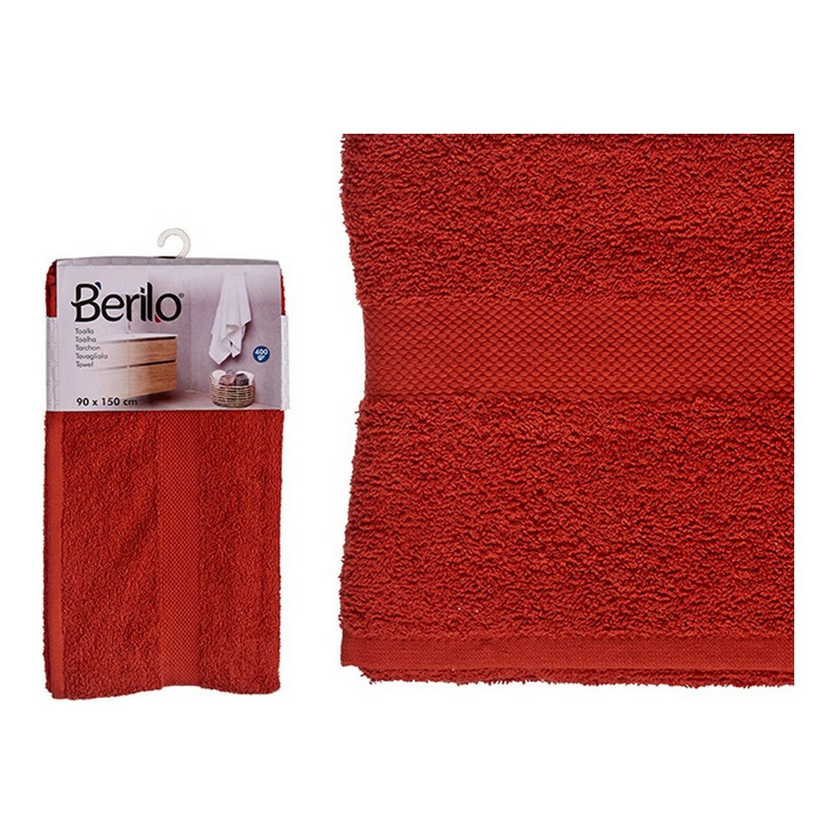 Bath towel Terracotta colour