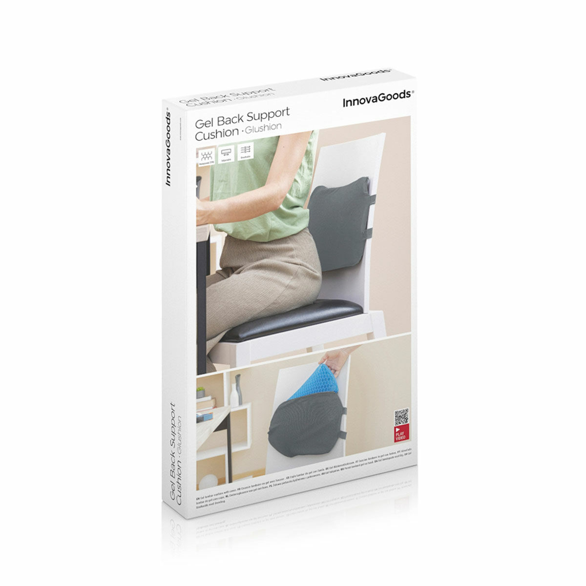 Gel Lumbar Cushion with Removable Cover Glushion InnovaGoods Gel Lumbar Cushion with Removable Cover Glushion InnovaGoods