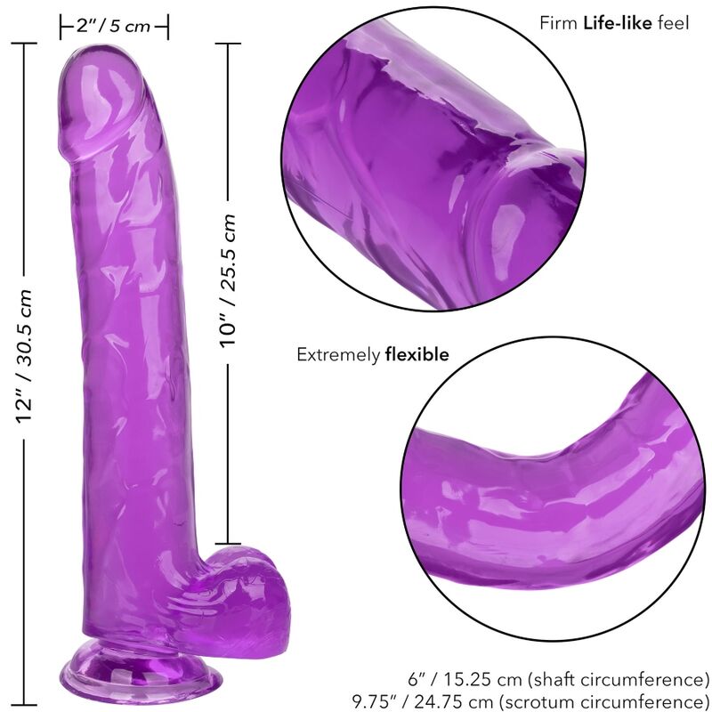 CALEX SIZE QUEEN DILDO - PURPLE 25.5 CM