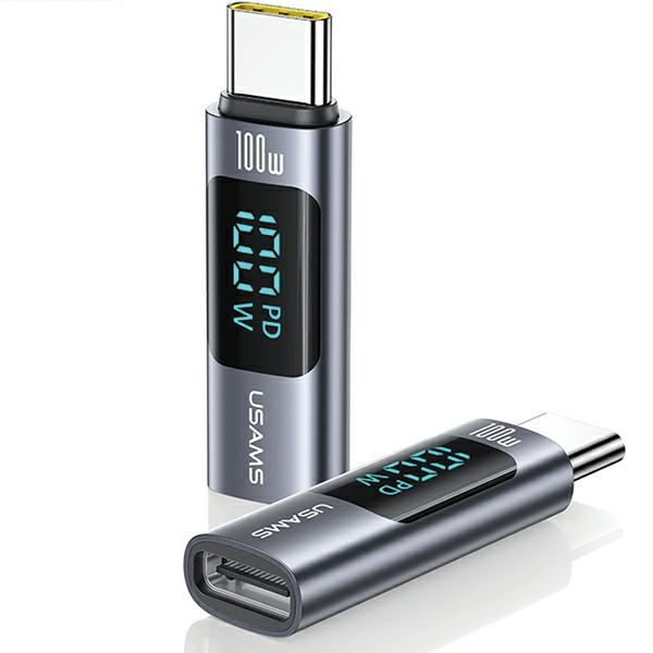 Adapter USAMS US-SJ682 AU18 USB-C / USB-C Digital Display 100W steel/aluminium