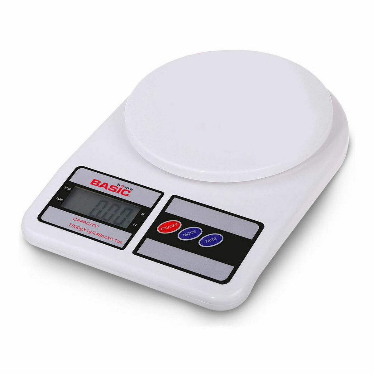 kitchen scale Basic Home Digital 7 kg White 23 x 16 x 3,6 cm (6 Units)