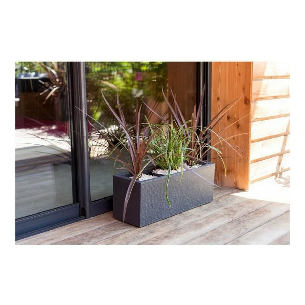 Planter EDA Graphit Up Rectangular Dark grey 59 x 19,5 x 22,8 cm