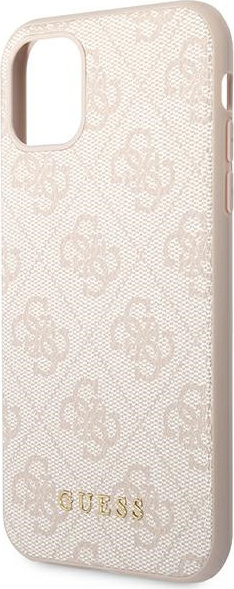 Guess GUHCN61G4GFPI Apple iPhone 11 pink hard case 4G Metal Gold Logo