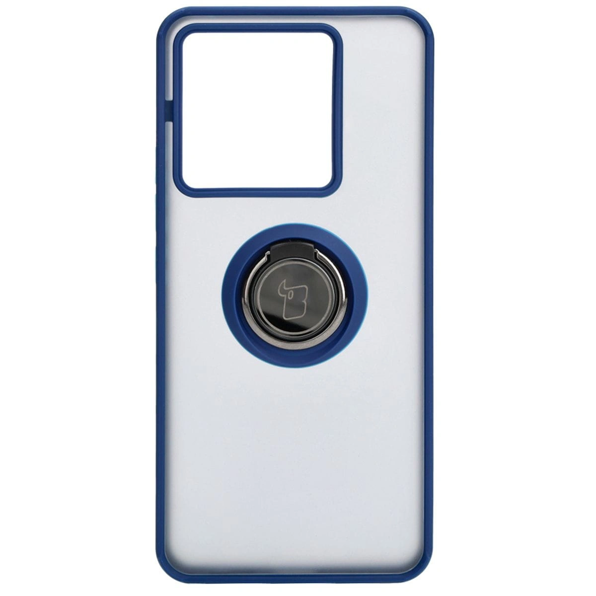 Bizon Case Hybrid Ring Xiaomi Poco X6 / Xiaomi Redmi Note 13 Pro 5G smoky with a navy blue frame