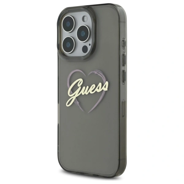 Guess GUHCP16XHCHGSPK Apple iPhone 16 Pro Max hardcase IML Heart black